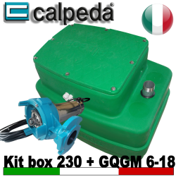 Impianto di sollevamento per fognature KITBOX 230 - Pompa Calpeda trituratrice GQGM 6-18 - accessori